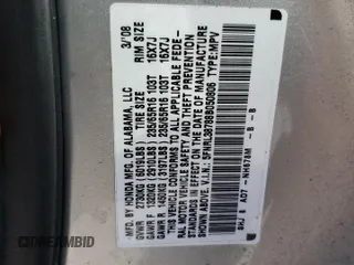 2008 Honda Odyssey EX-L with VIN 5FNRL38788B050806, listed as a Copart auction lot 48133055 with 199,521 mi miles and Salvage Title. Bid and sale history available at carsss.com. Image 14.