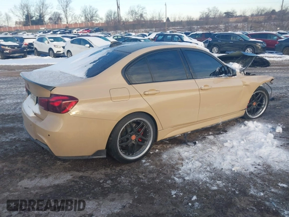 2015 BMW 3 Series 335i xDrive with VIN WBA3B9G56FNR94692, listed as a IAAI auction lot 41385912 with 97,897 mi miles and . Bid and sale history available at carsss.com. Image 4.