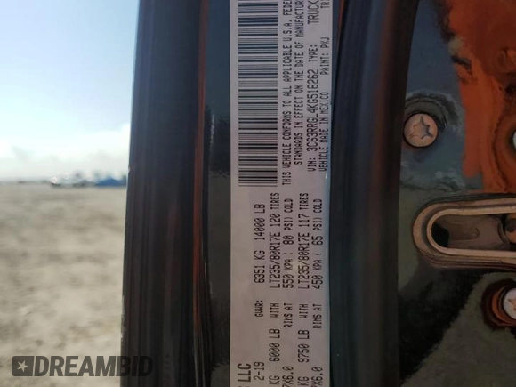 2019 Ram 3500 Tradesman with VIN 3C63RRGL4KG516262, listed as a Copart auction lot 71496904 with 359,628 mi miles and Salvage Title. Bid and sale history available at carsss.com. Image 15.