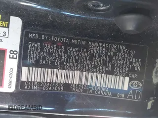 2010 Toyota Corolla with VIN 2T1BU4EE7AC335529, listed as a IAAI auction lot 41559616 with 134,189 mi miles. Bid and sale history available at carsss.com. Image 9.