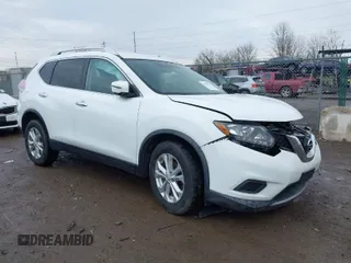 2016 Nissan Rogue SV with VIN KNMAT2MV4GP696067, listed as a IAAI auction lot 41910502 with 140,064 mi miles. Bid and sale history available at carsss.com. Image 1.