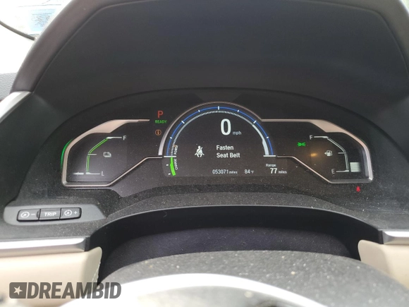 2018 Honda Clarity Plug-In Hybrid with VIN JHMZC5F12JC012628, listed as a Copart auction lot 61300094 with 53,071 mi miles and Salvage Title. Bid and sale history available at carsss.com. Image 9.