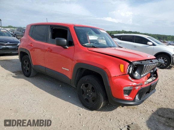 2019 Jeep Renegade Sport with VIN ZACNJBAB6KPJ88838, listed as a Copart auction lot 62315985 with 53,697 mi miles and Salvage title. Bid and sale history available at DreamBid. Image 4.