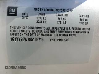 2008 Chevrolet Corvette with VIN 1G1YY26W785109713, listed as a Copart auction lot 44725745 with 134,565 mi miles and Salvage Title. Bid and sale history available at carsss.com. Image 13.