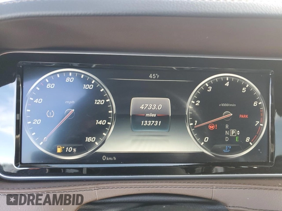 2016 Mercedes-Benz S 550 with VIN WDDUG8CB9GA232213, listed as a Copart auction lot 45529115 with 133,731 mi miles and Salvage Title. Bid and sale history available at carsss.com. Image 9.