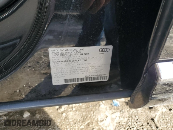 2013 Audi Q5 Hybrid Prestige with VIN WA1C8AFP7DA020210, listed as a Copart auction lot 42549095 with 143,533 mi miles and Clean title. Bid and sale history available at DreamBid. Image 13.
