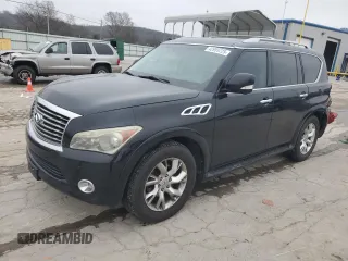 2012 Infiniti QX56 8-passenger with VIN JN8AZ2NC6C9316225, listed as a Copart auction lot 42955725 with 204,534 mi miles and Salvage Title. Bid and sale history available at carsss.com. Image 1.