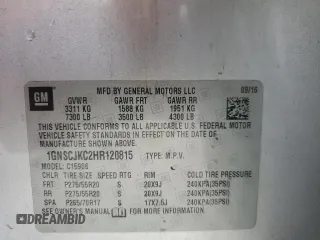 2017 Chevrolet Suburban Premier with VIN 1GNSCJKC2HR120815, listed as a Copart auction lot 43729155 with 96,553 mi miles and Salvage title. Bid and sale history available at DreamBid. Image 13.
