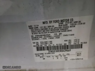 2019 Ford Flex SE with VIN 2FMGK5B83KBA39669, listed as a Copart auction lot 43089715 with 41,791 mi miles and Salvage Title. Bid and sale history available at carsss.com. Image 13.