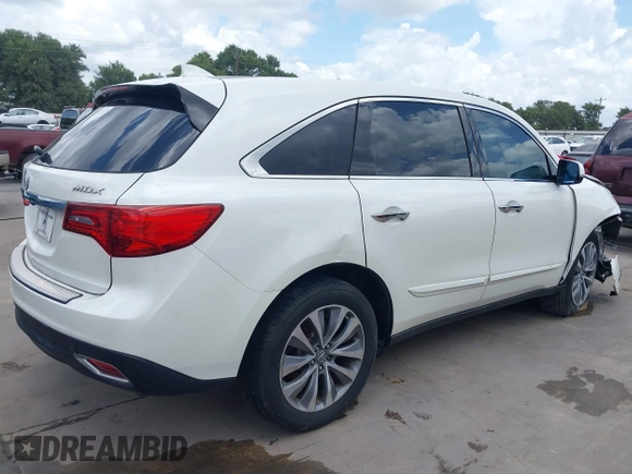 2014 Acura MDX Tech Pkg with VIN 5FRYD3H40EB007845, listed as a IAAI auction lot 39664732 with 79,420 mi miles. Bid and sale history available at carsss.com. Image 4.