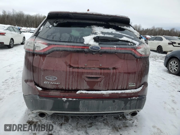 2016 Ford Edge SEL with VIN 2FMPK3J98GBB63118, listed as a Copart auction lot 85703334 with 0 mi miles and Salvage Title. Bid and sale history available at carsss.com. Image 6.