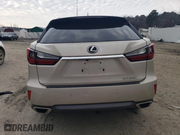 2017 Lexus RX 350 with VIN 2T2BZMCA4HC068695, listed as a Copart auction lot 47447635 with 65,064 mi miles and Salvage title. Bid and sale history available at DreamBid. Image 6.