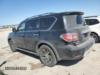 2017 Nissan Armada Platinum with VIN JN8AY2NE1H9706743, listed as a Copart auction lot 52411925 with 108,056 mi miles and Salvage Title. Bid and sale history available at carsss.com. Image 2.