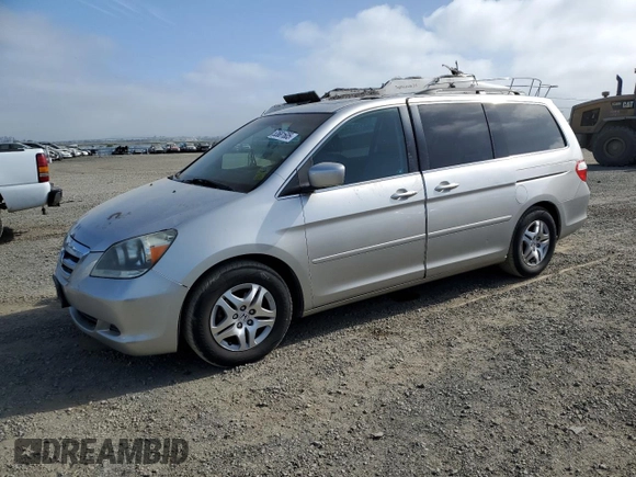 2007 Honda Odyssey EX-L with VIN 5FNRL38637B095559, listed as a Copart auction lot 53681605 with 184,605 mi miles and Salvage Title. Bid and sale history available at carsss.com. Image 1.