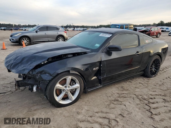 2011 Ford Mustang GT with VIN 1ZVBP8CF7B5153576, listed as a Copart auction lot 88538725 with 72,776 mi miles and Clean Title. Bid and sale history available at carsss.com. Image 1.