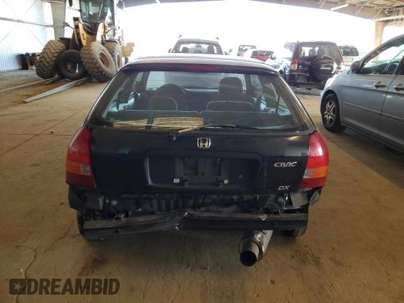 1998 Honda Civic DX with VIN 2HGEJ6343WH121454, listed as a Copart auction lot 47982075 with 215,221 mi miles and Salvage Title. Bid and sale history available at DreamBid. Image 6.