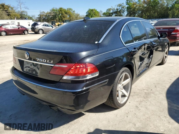 2006 BMW 7 Series 750Li z VIN WBAHN83566DT60821, wystawiony jako Copart lot #50189525 z przebiegiem 151 446 mil mil oraz Szkoda całkowita • Salvage title. Historia ofert i sprzedaży dostępna na DreamBid. Obrazek 3.