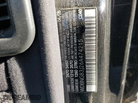 2006 Mercedes-Benz S 430 with VIN WDBNG83J26A474215, listed as a Copart auction lot 71789464 with Not Provided miles and Salvage Title. Bid and sale history available at carsss.com. Image 12.