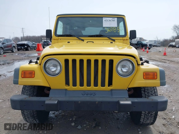 2000 Jeep Wrangler Sport with VIN 1J4FA49S2YP768451, listed as a IAAI auction lot 42136785 with 74,492 mi miles. Bid and sale history available at carsss.com. Image 6.