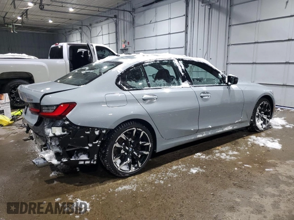 2025 BMW 3 Series 330i xDrive with VIN 3MW89CW08S8E94714, listed as a Copart auction lot 44920285 with 7,943 mi miles and Salvage Title. Bid and sale history available at carsss.com. Image 3.