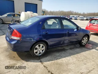 2009 Kia Spectra EX with VIN KNAFE222595620247, listed as a Copart auction lot 53828625 with 191,968 mi miles and Salvage Title. Bid and sale history available at carsss.com. Image 3.