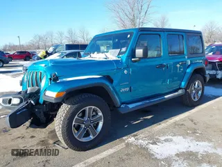 2019 Jeep Wrangler Unlimited Sahara with VIN 1C4HJXEN7KW641854, listed as a IAAI auction lot 41635091 with 51,039 mi miles and . Bid and sale history available at DreamBid. Image 17.
