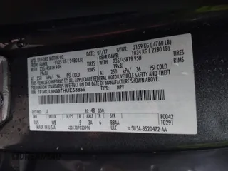 2017 Ford Escape SE with VIN 1FMCU0G97HUE53859, listed as a IAAI auction lot 41898162 with 79,619 mi miles. Bid and sale history available at carsss.com. Image 9.