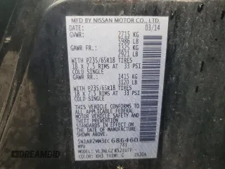 2014 Nissan Pathfinder S z VIN 5N1AR2MM3EC686460, wystawiony jako Copart lot #59270405 z przebiegiem 217 612 mil mil oraz Czysty tytuł • Clean title. Historia ofert i sprzedaży dostępna na DreamBid. Obrazek 13.