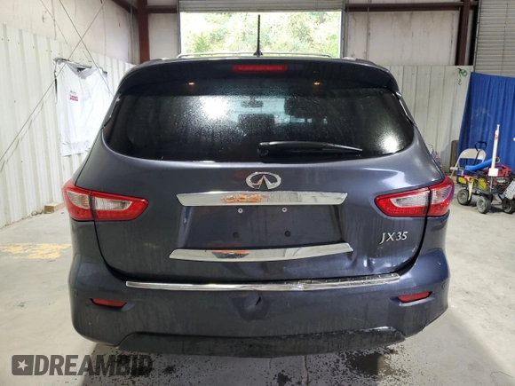 2013 Infiniti JX35 with VIN 5N1AL0MM5DC351673, listed as a Copart auction lot 72179644 with 125,038 mi miles and Salvage Title. Bid and sale history available at carsss.com. Image 6.