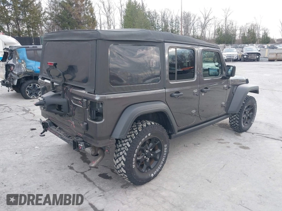2021 Jeep Wrangler Unlimited Sport S with VIN 1C4HJXDN9MW822281, listed as a IAAI auction lot 41163183 with 23,665 mi miles and . Bid and sale history available at DreamBid. Image 4.