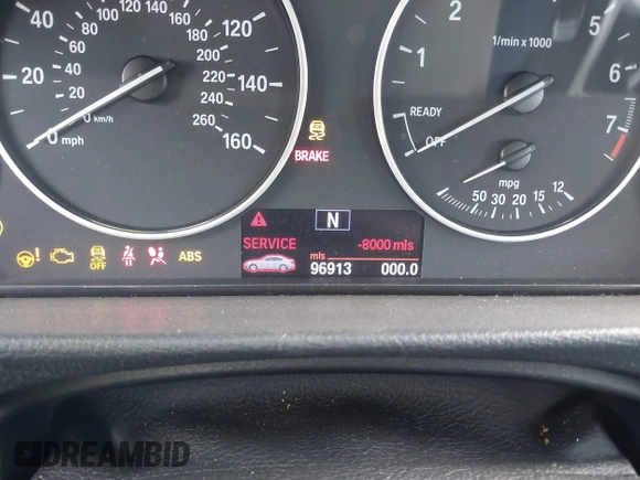 2012 BMW 3 Series 328i with VIN WBA3A5G54CNP17918, listed as a IAAI auction lot 41736136 with 96,913 mi miles and . Bid and sale history available at carsss.com. Image 7.
