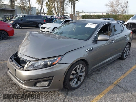 2014 Kia Optima SX Turbo with VIN 5XXGR4A63EG291596, listed as a IAAI auction lot 41385491 with 265,017 mi miles and . Bid and sale history available at DreamBid. Image 2.