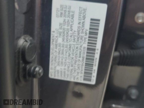 2021 Honda Pilot Special Edition with VIN 5FNYF6H29MB100339, listed as a Copart auction lot 55834795 with 45,113 mi miles and Salvage title. Bid and sale history available at DreamBid. Image 13.