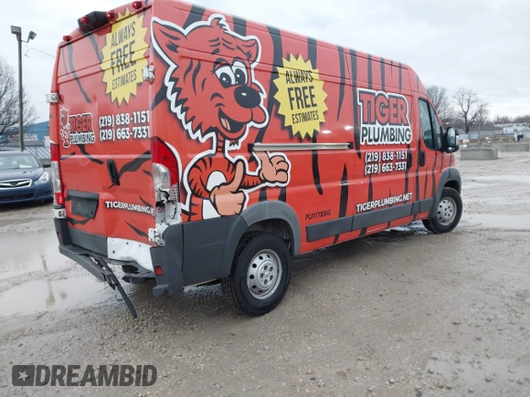 2017 Ram ProMaster Cargo with VIN 3C6TRVDG1HE509385, listed as a IAAI auction lot 41479512 with 134,770 mi miles and . Bid and sale history available at carsss.com. Image 4.