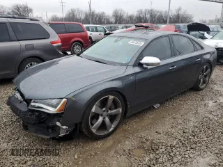 2013 Audi S8 with VIN WAUD2AFD4DN020172, listed as a Copart auction lot 83670034 with 35,262 mi miles and Salvage Title. Bid and sale history available at carsss.com. Image 1.