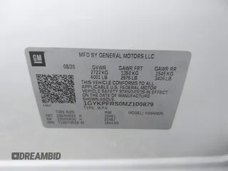 2021 Cadillac XT6 Premium Luxury with VIN 1GYKPFRS0MZ100879, listed as a IAAI auction lot 41083030 with 56,502 mi miles and . Bid and sale history available at DreamBid. Image 9.