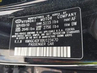 2011 Hyundai Genesis z VIN KMHGC4DFXBU123470, wystawiony jako IAAI lot #41452334 z przebiegiem 121 813 mil mil oraz . Historia ofert i sprzedaży dostępna na DreamBid. Obrazek 9.