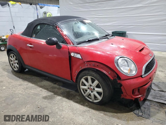2012 MINI Roadster S with VIN WMWSY3C58CT144227, listed as a Copart auction lot 47918135 with 133,430 mi miles and Salvage Title. Bid and sale history available at DreamBid. Image 4.