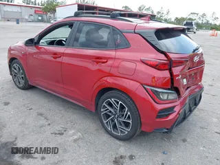 2022 Hyundai Kona N Line with VIN KM8K33A30NU794312, listed as a IAAI auction lot 41875100 with 21,880 mi miles. Bid and sale history available at carsss.com. Image 3.