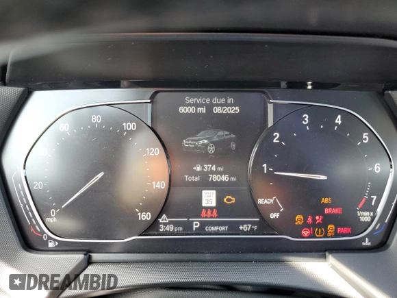 2021 BMW 2 Series 228i xDrive with VIN WBA73AK01M7H40954, listed as a Copart auction lot 54188395 with 78,046 mi miles and Salvage Title. Bid and sale history available at DreamBid. Image 9.