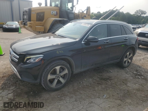 2019 Mercedes-Benz GLC 300 with VIN WDC0G4JB1KF589640, listed as a Copart auction lot 58908725 with 98,190 mi miles and Salvage title. Bid and sale history available at DreamBid. Image 1.
