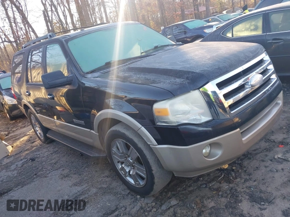 2007 Ford Expedition Eddie Bauer z VIN 1FMFU175X7LA76299, wystawiony jako IAAI lot #41271482 z przebiegiem 239 105 mil mil oraz . Historia ofert i sprzedaży dostępna na DreamBid. Obrazek 1.