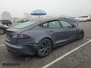 2023 Tesla Model S with VIN 5YJSA1E53PF522312, listed as a Copart auction lot 83359764 with 0 mi miles and Salvage Title. Bid and sale history available at carsss.com. Image 3.