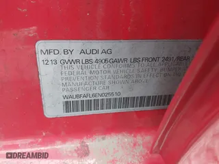 2014 Audi A4 Premium with VIN WAUBFAFL6EN025510, listed as a IAAI auction lot 41695920 with 102,033 mi miles. Bid and sale history available at carsss.com. Image 9.
