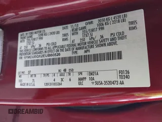 2014 Ford Escape SE with VIN 1FMCU0GX2EUB60526, listed as a IAAI auction lot 42060469 with 128,796 mi miles. Bid and sale history available at carsss.com. Image 9.