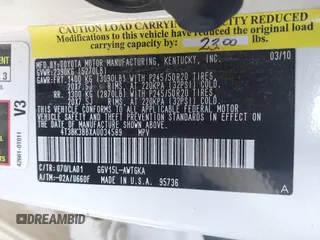 2010 Toyota Venza with VIN 4T3BK3BBXAU034589, listed as a IAAI auction lot 41709373 with 207,130 mi miles. Bid and sale history available at carsss.com. Image 9.