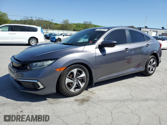 2019 Honda Civic LX with VIN 19XFC2F68KE003117, listed as a Copart auction lot 53500705 with 46,397 mi miles and Salvage Title. Bid and sale history available at DreamBid. Image 1.