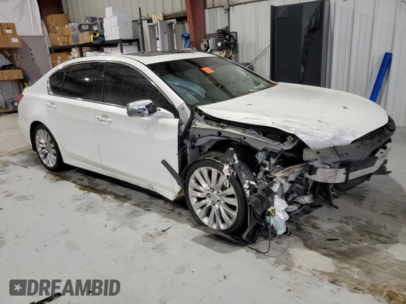 2015 Acura RLX Tech Pkg with VIN JH4KC1F5XFC001090, listed as a Copart auction lot 88261555 with 0 mi miles and Salvage Title. Bid and sale history available at carsss.com. Image 4.