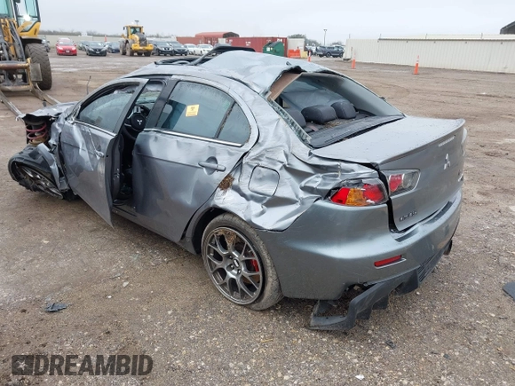 2014 Mitsubishi Lancer Evolution MR with VIN JA32W5FV7EU008165, listed as a IAAI auction lot 41553978 with 49,284 mi miles. Bid and sale history available at carsss.com. Image 3.