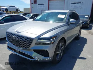 2025 Genesis GV80 z VIN KMUHBESB6SU220535, wystawiony jako IAAI lot #41967009 z przebiegiem 18 484 mil mil oraz . Historia ofert i sprzedaży dostępna na DreamBid. Obrazek 2.
